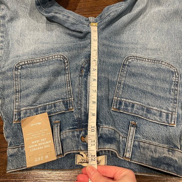 NWT Madewell Tall Emmett Wide Leg Jean Sz 26T Lakecourt Wash 33" Full Length - Picture 11 of 14